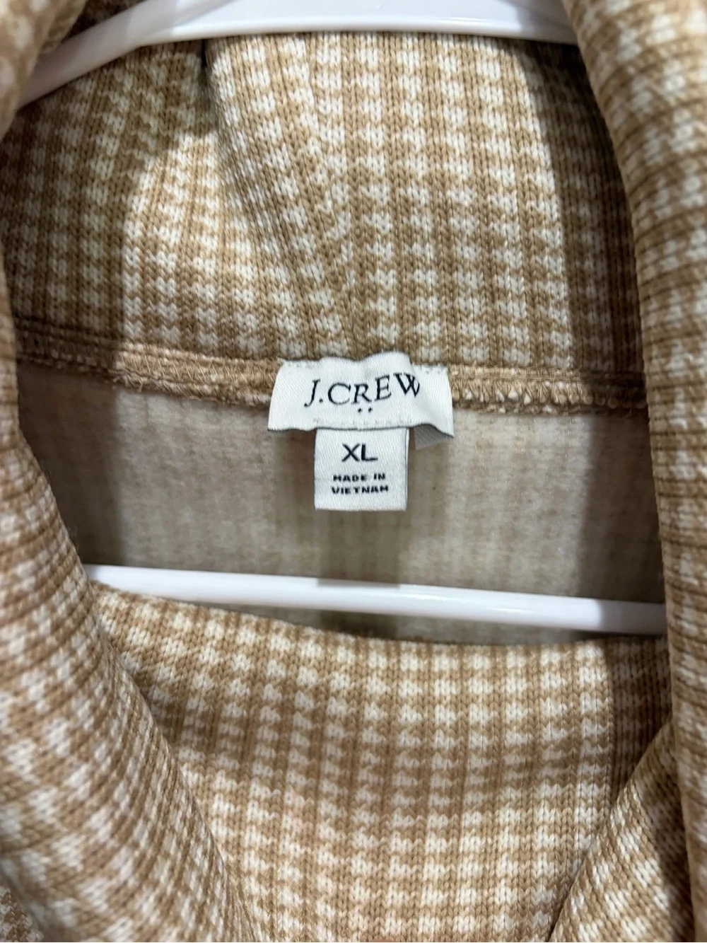 J. Crew Beige Houndstooth Turtleneck Sweater XL